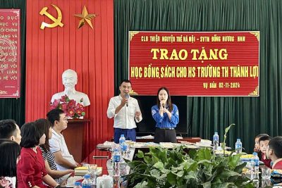 Sáng ngày 2.11, CLB Thiện nguyện trẻ Hà Nội – Sinh viên tự nguyện Đồng hương Hà Nam Ninh đã có các hoạt động ý nghĩa tại trường Tiểu học Thành Lợi