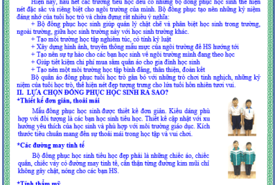 Thống báo về việc lựa chọn đồng phục học sinh Năm học 2020 – 2021