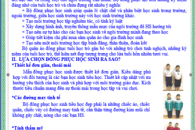 Thống báo về việc lựa chọn đồng phục học sinh Năm học 2021 – 2022